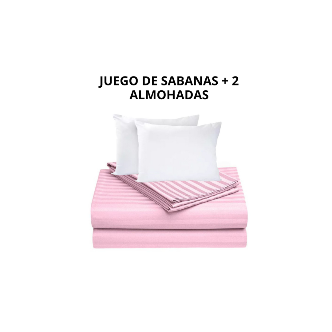 Combo Sabanas + 2 Almohadas siliconadas
