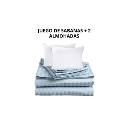 Combo Sabanas + 2 Almohadas siliconadas