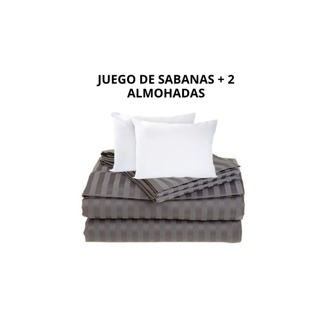 Combo Sabanas + 2 Almohadas siliconadas