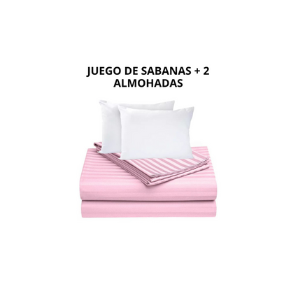 Combo Sabanas + 2 Almohadas siliconadas