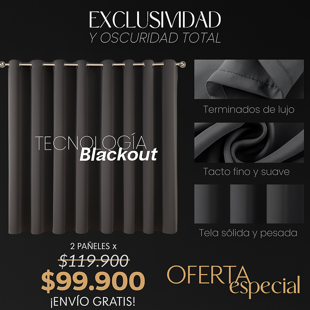 Cortinas Blackout 2 Paneles