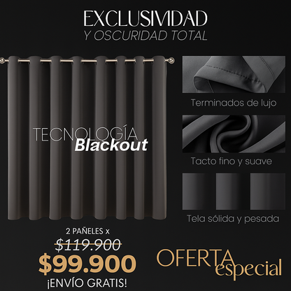 Cortinas Blackout 2 Paneles