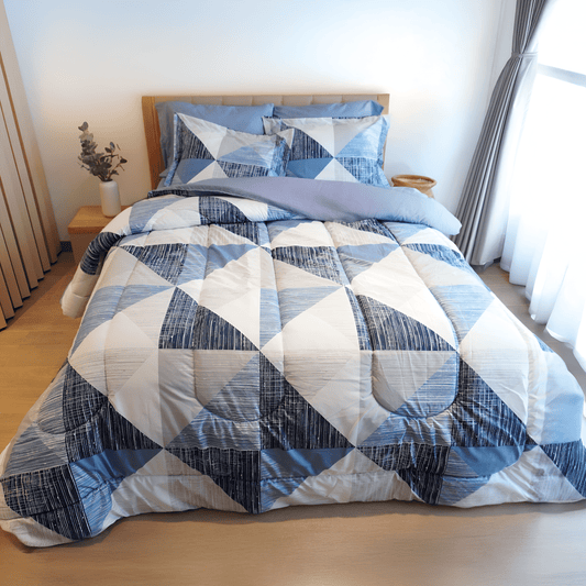 Edredón Geométrico Azul